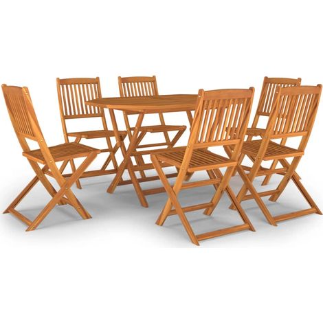 Maison Exclusive - Set Mobili da Pranzo da Giardino 7 pz Legno Massello di Acacia