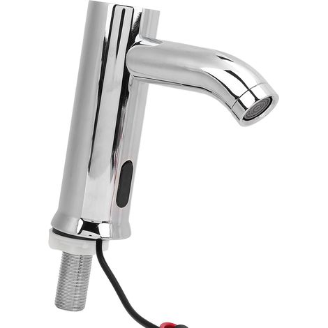 Robinet lavabo sans contact filetage G1/2 extérieur détection 10-15cm alimenté piles 4 AA robinet automatique salle de bain usage professionnel (1/5)
