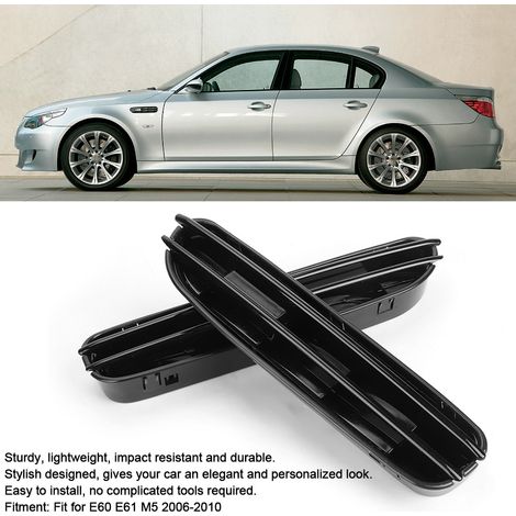2 grilles d'aération latérales (noir brillant) pour BMW E60 E61 M5 (2006-2010) (1/5)
