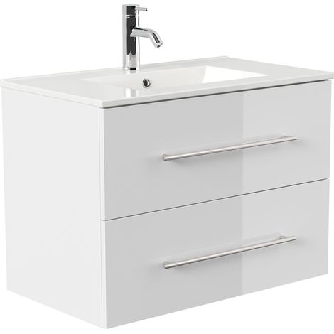Badmöbel Firenze 80 SoftClose weiss hochglanz