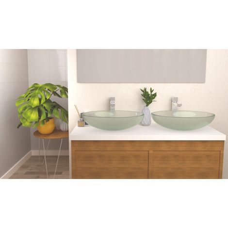 ONDEE - Lavabo oval para colocar PIROGUE - Transparente - 56x36,5cm - Vidrio - Sin rebosadero (1/5)