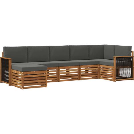 Sectional Sofa Set with Cushion 6 pcs Natural and Anthracite vidaXL (1/5)
