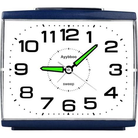 Wecker Analog Ohne Ticken,Seniorenwecker mit Schlummerfunktion,Nachtlicht,Lauter Alarm,Großes Zifferblatt Quarzwecker,Wecker Schlafzimmer(Blau)