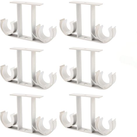 CCYKXA Gardinenstangenhalterungen aus Aluminiumlegierung, für 23–26 mm Gardinenstangen (weiß), 6er-Pack (1/5)