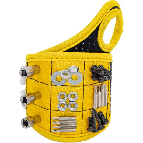 Lntyq Porte-outils de bracelet magnétique 9 aimants à vis à vissez de la bande de foret ongle gadget électricien, autres consommables et accessoires pour père, petit ami, bricoleur, électricien,4610cm
