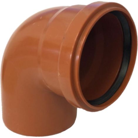 CURVA 87  ° AD INNESTO IN PVC CON GUARNIZIONE RAL 8023 -  EE ¸100  RAL 8023