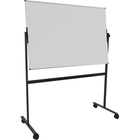 Tableau blanc rotatif UNITE PLUS double face magnétique en acier émaillé cadre aluminium mobile 4 roulettes 100x150 cm - Legamaster (1/5)