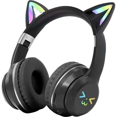 Casque o sans fil avec oreilles de chat lumineuses LED et (1/5)