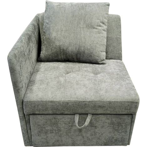 Sofá cama 3 en 1 convertible de lino gris con respaldo ajustable y cojín, 177 x 68 x 65 cm (1/5)
