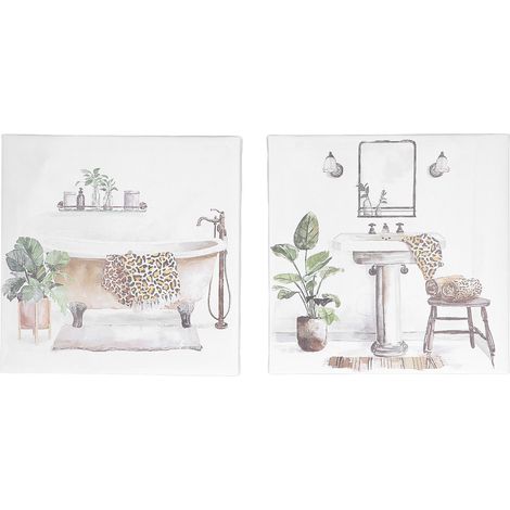 Tableaux Mural Imperméables avec Cadre Intégré - Décoration Moderne pour Salle de Bain (1/5)