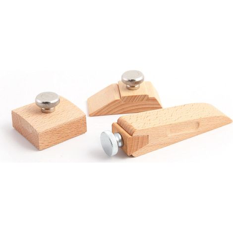 Lot de 3 blocs de papier de verre en bois naturel fait à la main pour le polissage du cuir (1/5)