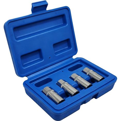 Kit d'extraction de boulons cassés, extracteur universel multicannelures 1/4 pouce (4 pièces), jeu de ventouses Pour la réparation de véhicules endommagés, l'entretien, la maison, l'atelier et le gar (1/5)