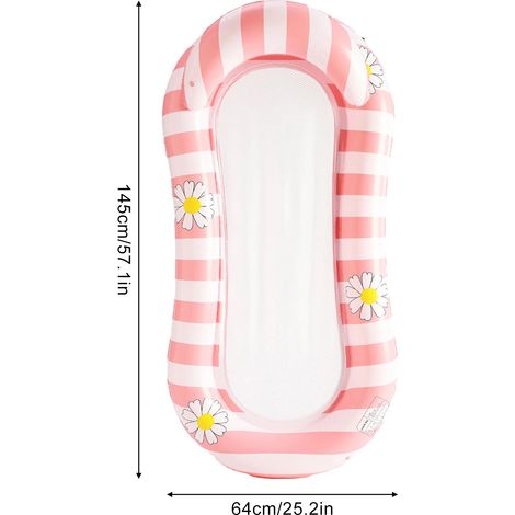 (Rose) Tapis de piscine gonflable, chaise longue flottante pour pool party (1/2)