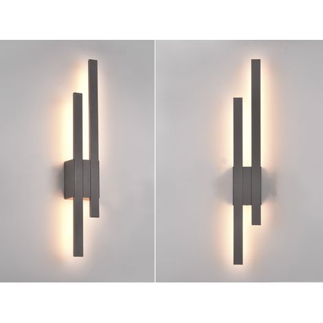 Flache LED Außenwandleuchte 2er SET in Anthrazit - indirekte Wandbeleuchtung (1/5)