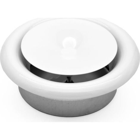 H&C VENT Exhaust Valve Ø 80 mm Diameter White Steel Adjustable Round Cover HVAC Diffuser Air Plate Valve – Ventilation Hood Ventilation Pipe Air Supply System (1/4)