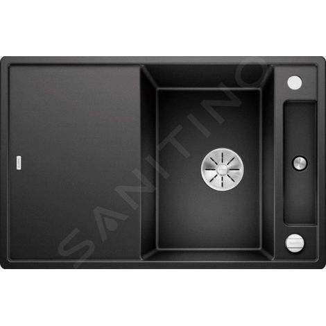 Evier Blanco Axia III 45S Silgranit - NOIR - Accessoire : Planche en frêne (1/5)