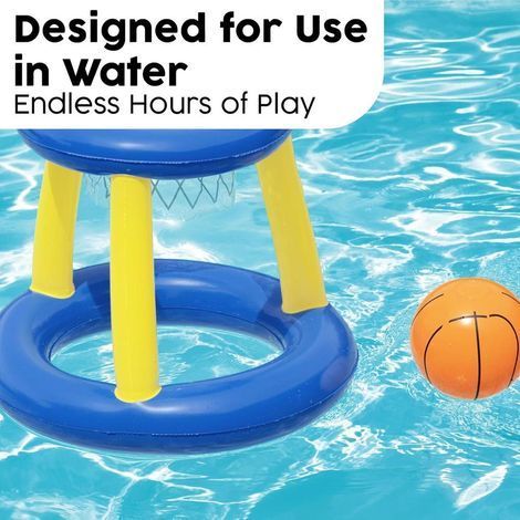 Bestway 52418 Splash N Hoop Uppblåsbart Basketkorgset, Flytande Poolspel, OrangeCJY (1/4)