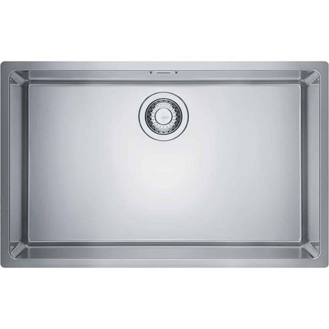 Franke – Évier 1 bac inox lisse 700 x 400 mm – Vidage manuel avec bonde ø 90 mm – Trop plein discret et facile à nettoyer