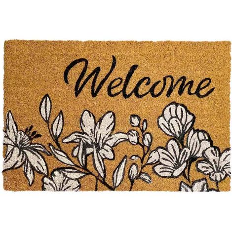 Zerbino classico rettangolare in cocco fiori cm 40 x cm 60