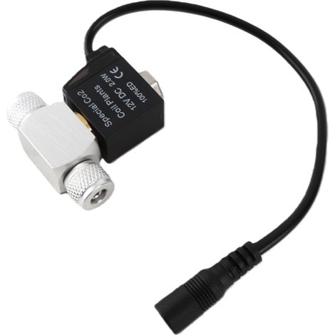 Électrovanne pour système CO2 d'aquarium, régulateur de tension 12 V CC, compatible avec tubes 4 x 6 mm ou compteur de bulles, double tête, version silencieuse basse température (1/5)