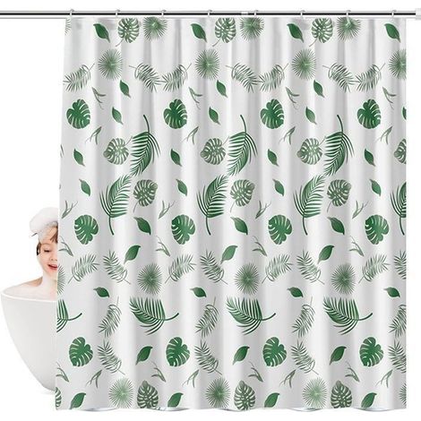 Rideau de douche, rideaux de salle de bain, rideau de douche imperméable avec motif, largeur 120180 cm, ourlet lesté, PEVA (1/4)