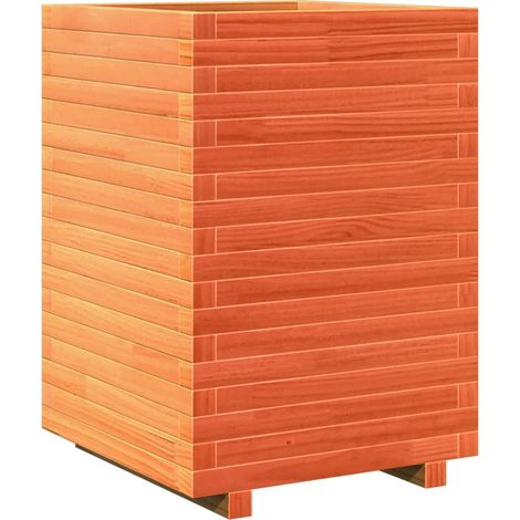 Vassoio per fioriera aiuola rialzata piante fiori terrazza giardino cera 50 x 50 x 72 cm legno di pino massiccio marrone 020038465