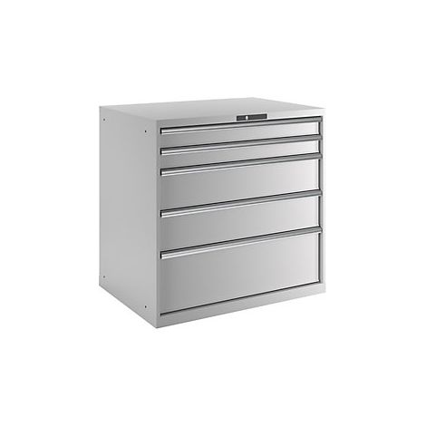 Cajonera con 5 cajones  A x P x H 1023 x 725 x 1000 mm  gris