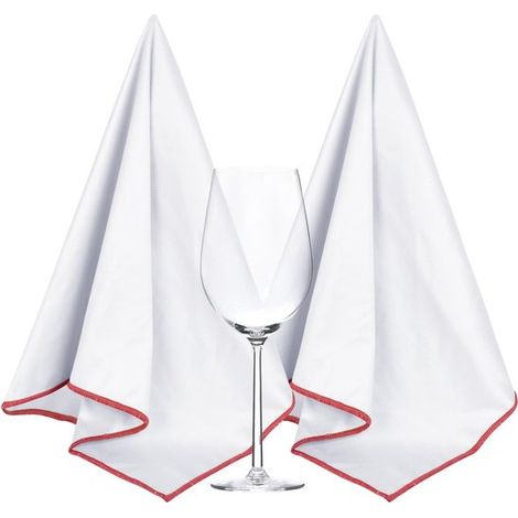 Set di 2 panni per lucidare: panno per lucidare il vetro, panno per lucidare i bicchieri da vino, panno spesso e privo di pelucchi per asciugare bicchieri da vino, tazze, piatti e utensili da cucina. (1/5)