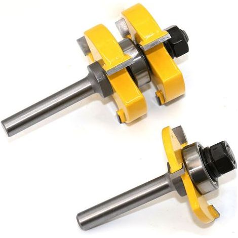 Jeu de 2 fraises à rainure T 8mm – Couteaux en carbure pour bois dur – Coupe nette sans éclat – Outil de travail du bois - 8-manche
