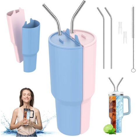 Séparateur de boisson en silicone, 2 en 1 Séparateur de boissons, Séparateur Tasse Boissons, séparateur réutilisable pour boissons double, Séparateur Tasse Réutilisable, pour jus, café, cola (1/5)