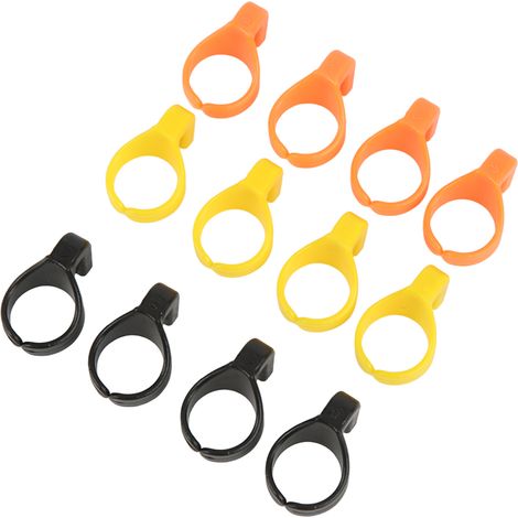 Lot de 12 ouvre-anneaux en plastique coloré, adaptés à la couture, la fabrication de bijoux, le patchwork, le tricot et le point de croix.