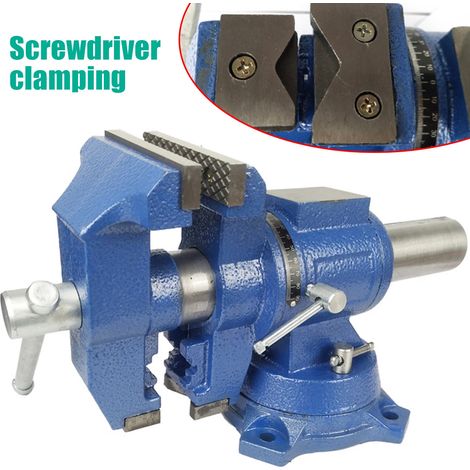 5'' Profi Schraubstock drehbar Blau 125mm Spannweite 360° Rotation Schraubstock (1/5)
