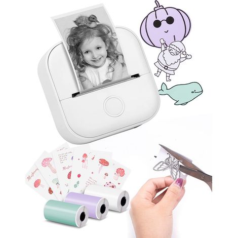 Imprimante Étiquettes Mini - Format 48 mm - Bluetooth USB - Alimentation 5 V 1 A - Batterie 1000 mAh - Blanc - 1 Pièce (1/5)