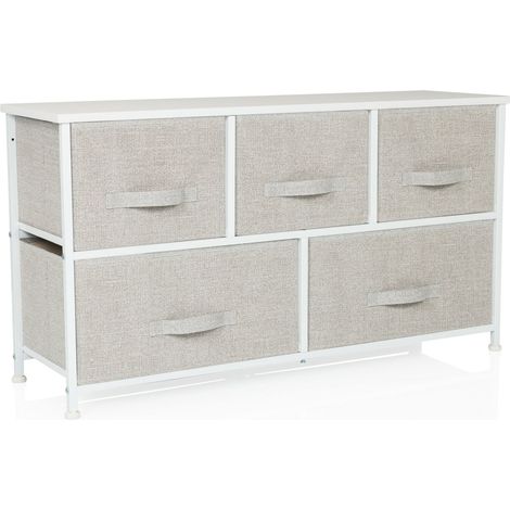 Kommode FOLDAR 100x30x55cm 5 Fächer grau hjh LIVING (1/5)