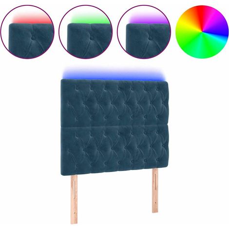 Maison Exclusive - Cabecero con luces LED terciopelo azul oscuro (1/5)