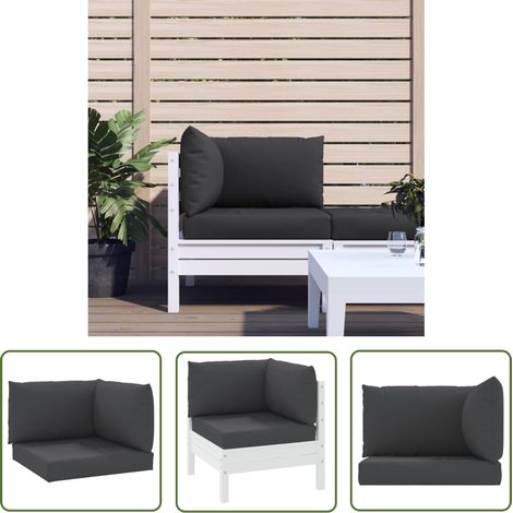 INLIFE Coussins de canapé palette 3 pcs Noir Tissu (1/5)