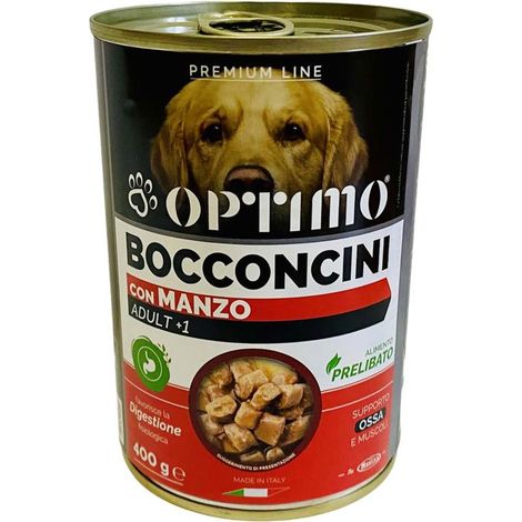 KIT SET 6 PZ OPTIMO BOCCONCINI PER CANE AL GUSTO MANZO DA 400 GR (1/2)