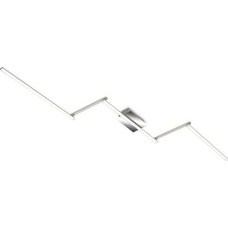 BRILONER STAFF LED Deckenleuchte, Schwenkbar, Warmweißes Licht, indirektes Licht, silberfarbig, 227,2 x 12 x 5 cm