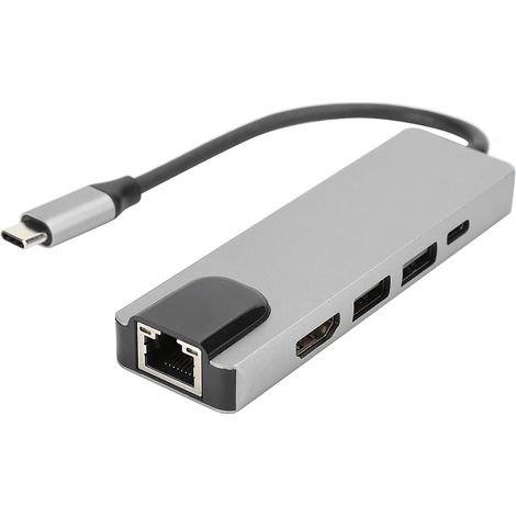 Hub USB-C vers HDMI 4K avec Port Ethernet Gigabit RJ45 et 4 Ports d'Extension Multifonction (1/5)