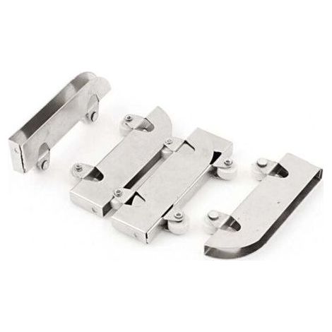 Rollers for glass sliding doors, double rollers, stainless steel, 5mm (1/4)