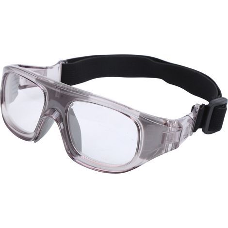 Schlagfeste Basketball-Sportbrille aus Polycarbonat, abnehmbare Schutzbrille zur Befestigung am Kopf (grau) (1/5)