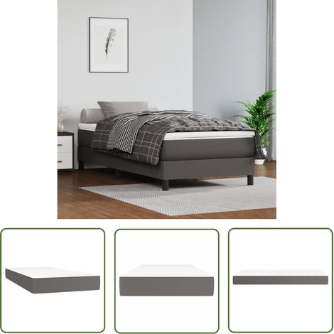 The Living Store Matelas de lit à ressorts ensachés gris 120x190x20 cm - Matelas À Ressorts Ensachés - Matelas Gris - Matelas Confortable - Matelas Support Moyen - Literie (1/5)