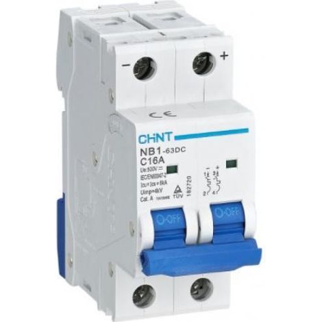 Interruptor automático chint 182720-2p 16a 6ka-nb1-63/dc16-2p-6