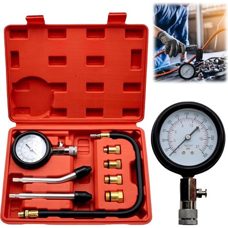 Kit de testeur de compression de cylindre de moteur, testeur de pression pour voitures, camions, motos, tondeuses à gazon (1/5)