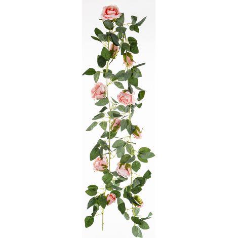 Guirnalda de rosas de 180 cm, flores artificiales, decoración floral colgante grande (1/5)
