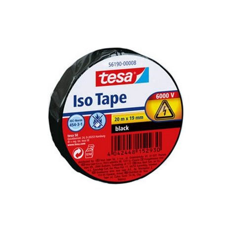 TESA SAS 5619000008 RUBAN ADHÉSIF ISOLATION ÉLECTRIQUE 20 MM X 19 MM VRAC NOIR (1/2)