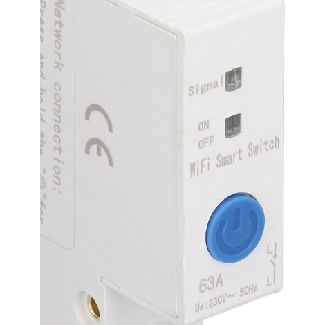 Disjoncteur intelligent WiFi 1P, montage sur rail DIN, commande à distance par application, relais temporisé AC230V 63A (1/5)