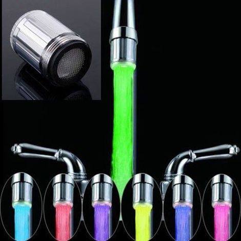 Robinet LED - LED 7 couleurs changeantes - Embout pour évier - Sonde Température Mousseur Faucet
