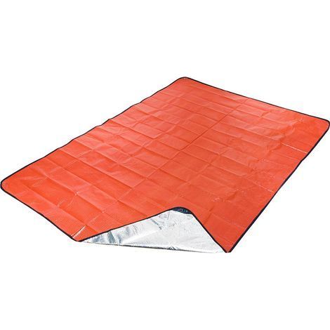 Isolierte Überlebensdecke, 210 x 150 cm, extra dick, wiederverwendbar und wasserdicht, ideal für Camping, Wandern, Outdoor-Aktivitäten und Überlebenskurse, orange. (1/5)