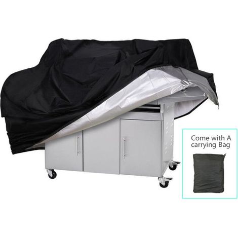 Bache de Barbecue Housse Barbecue, Bache Barbecue, Kit de revêtement de Barbecue, Couverture imperméable au Barbecue, Couvercle de Gril à gaz Lourd-Noir 145 x 61 x 117 cm (1/5)